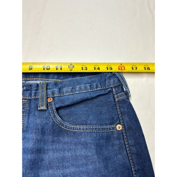 Levi's 501 Mens Dark Wash Button Fly Straight Leg Jeans W32 L29 - Picture 11 of 15